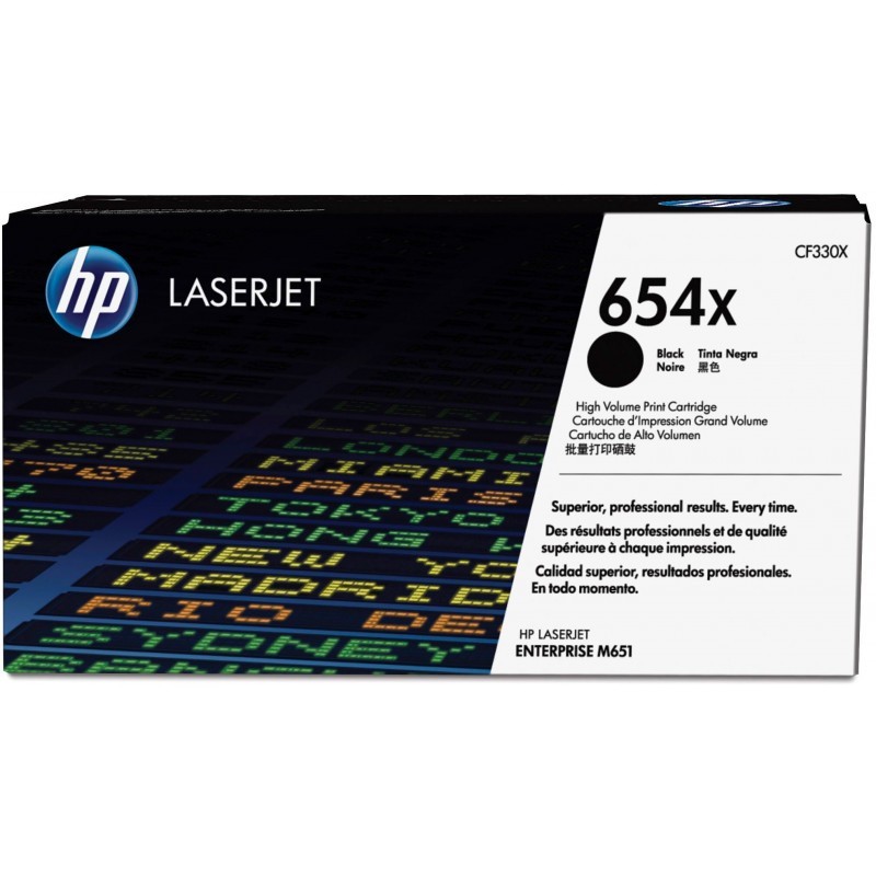 HP 654X Noir (CF330X) - Toner grande capacité HP LaserJet d'origine