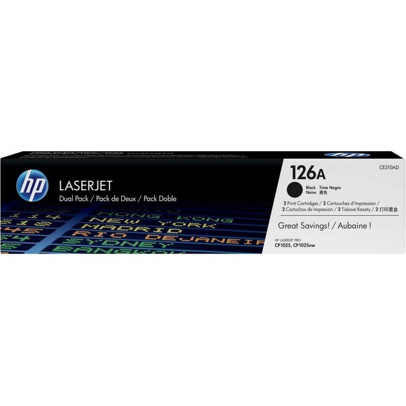 HP 126A Noir (CE310AD) - Pack de 2 toners HP LaserJet d'origine