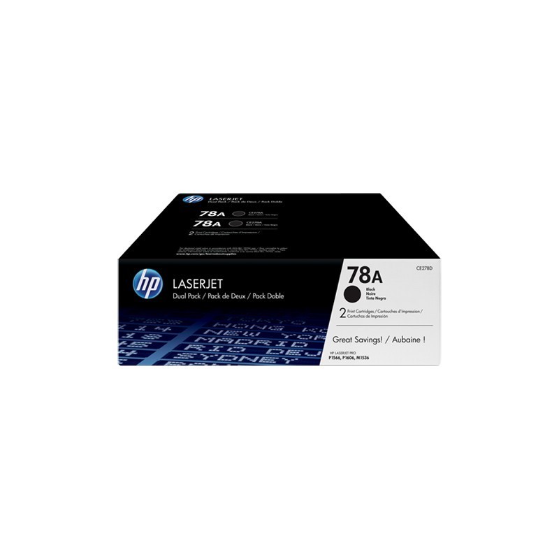 HP 78A Noir (CE278AF) - Pack de 2 toners HP LaserJet d'origine