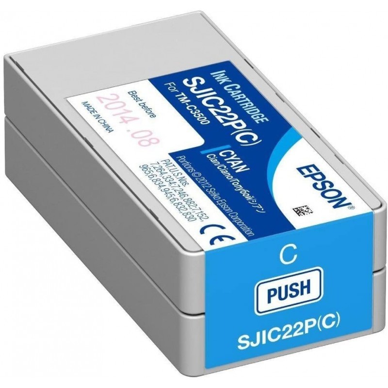 Epson SJIC22P Cyan - Cartouche d'encre Epson d'origine (C33S020602)