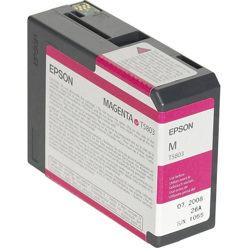 Epson SP 3800 T5803 Encre Pigment Magenta (80ml) - Cartouche d'encre Epson d'origine (C13T580300)