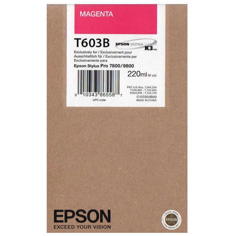 Epson T603B Encre Pigment Magenta SP 7800/9800 (220ml) (C13T603B00)