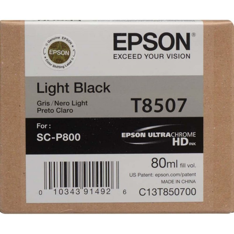 Epson T8507 Noir clair - Cartouche d'encre Epson d'origine (C13T850700)