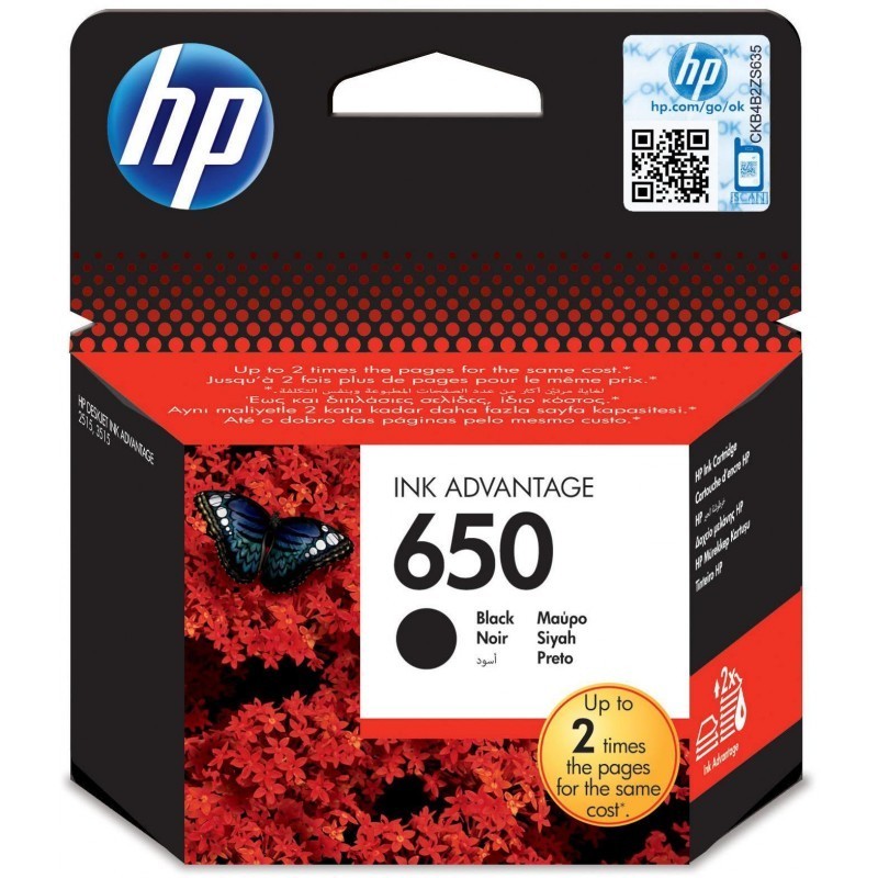 HP 650 Noir - Cartouche d'encre HP d'origine (CZ101AE)