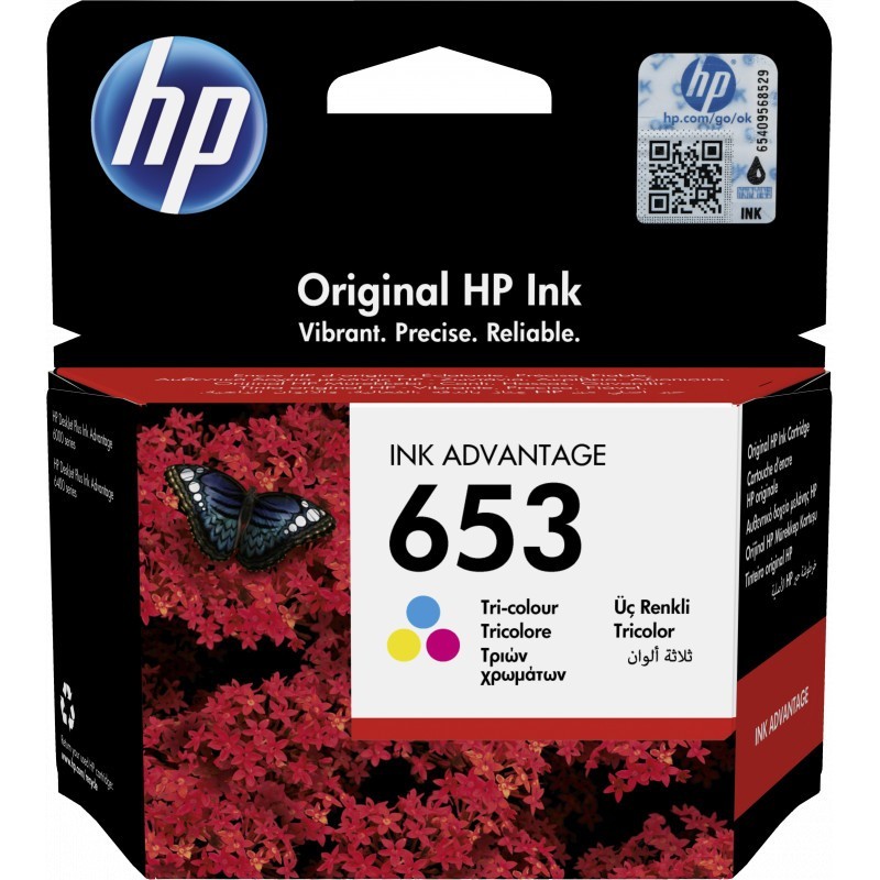 HP 653 Couleur - Cartouche d'encre HP d'origine Ink Advantage (3YM74AE)