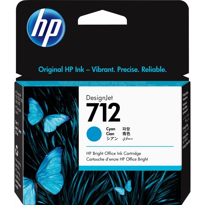 HP 712 Cyan - Cartouche d'encre HP d'origine (3ED67A)