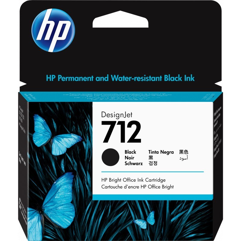 HP 712 Noir - Cartouche d'encre HP d'origine (3ED71A)