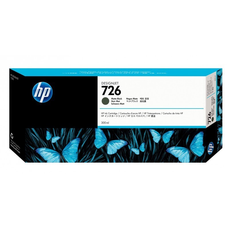 HP 726 Noir mat - Cartouche d'encre HP d'origine (CH575A)