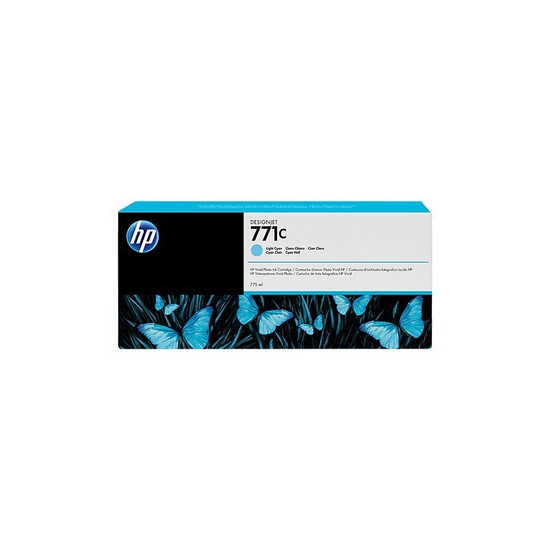 HP 771C Cyan Clair - Cartouche d'encre HP d'origine (B6Y12A)