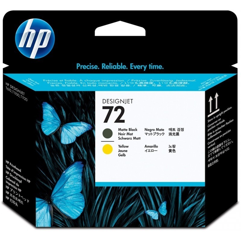 Têtes d'impression noir mat et jaune HP 72 (C9384A)