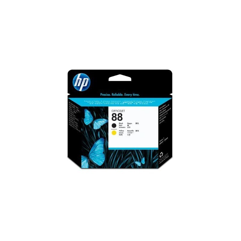 Tête d'impression Officejet noire et jaune HP 88 (C9381A)